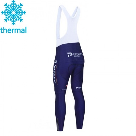 Fietsbroek Lang met Bretels 2021 Astana–Premier Tech N001 Winter Thermal Fleece